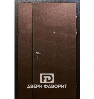 двустворчатая недорогая дверь с отделкой винилискожа и одним замком