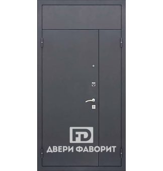 металлическая двустворчатая тамбурная дверь верхней вставкой недорого, порошковый покрас и МДФ
